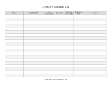 Donation Requests Log template