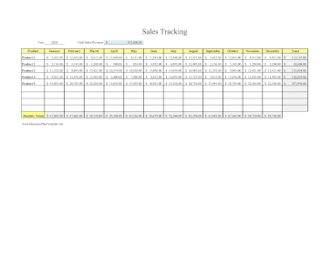 Sales Tracking By Month template