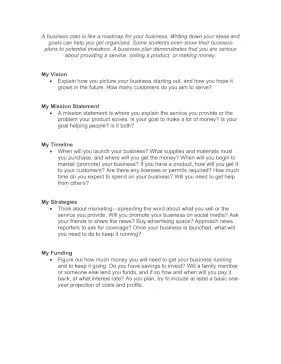 youth business plan template