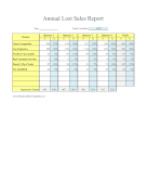 Annual Lost Sales Report By Quarter Reasons template